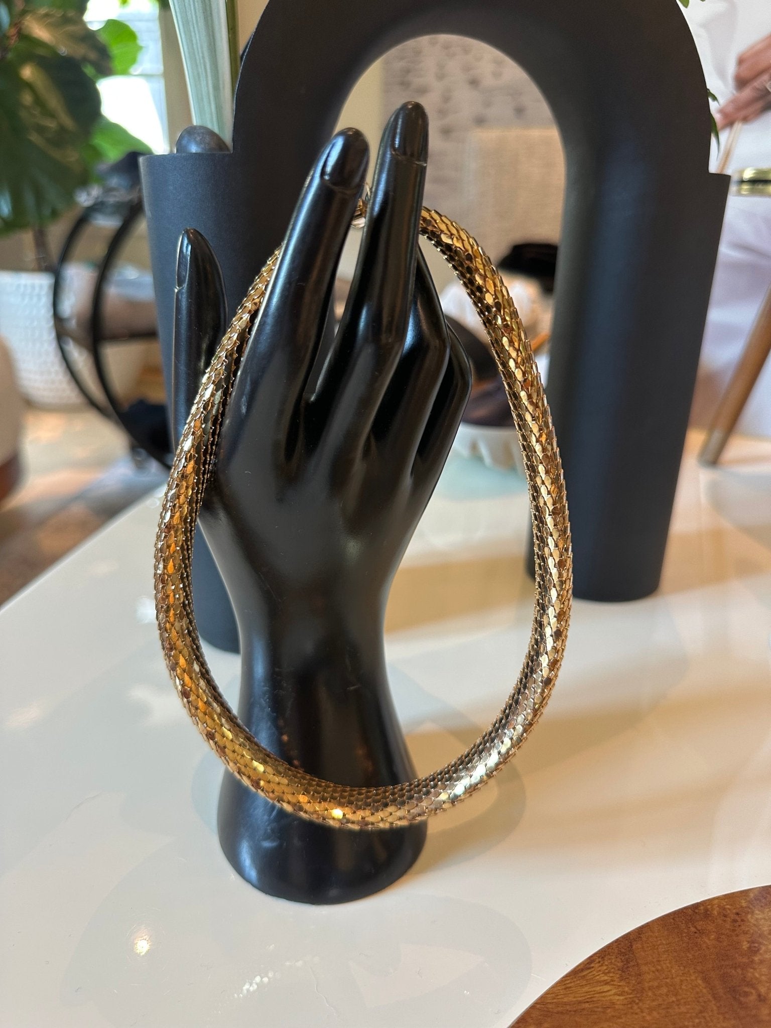 Vintage Gold Mesh Collar - harris boulevard