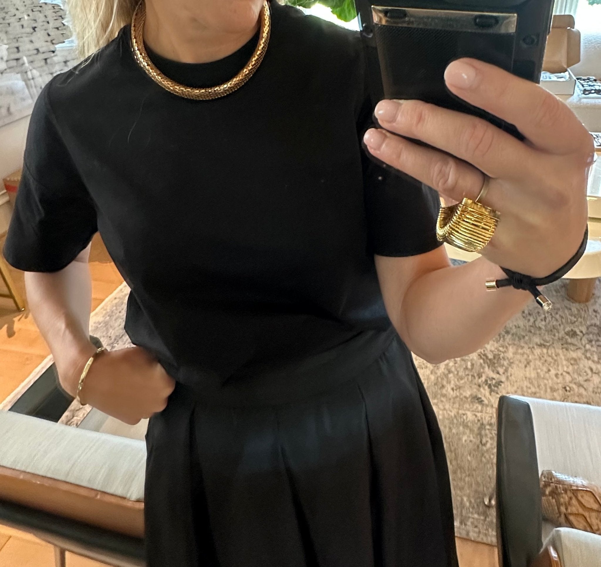 Vintage Gold Mesh Collar - harris boulevard
