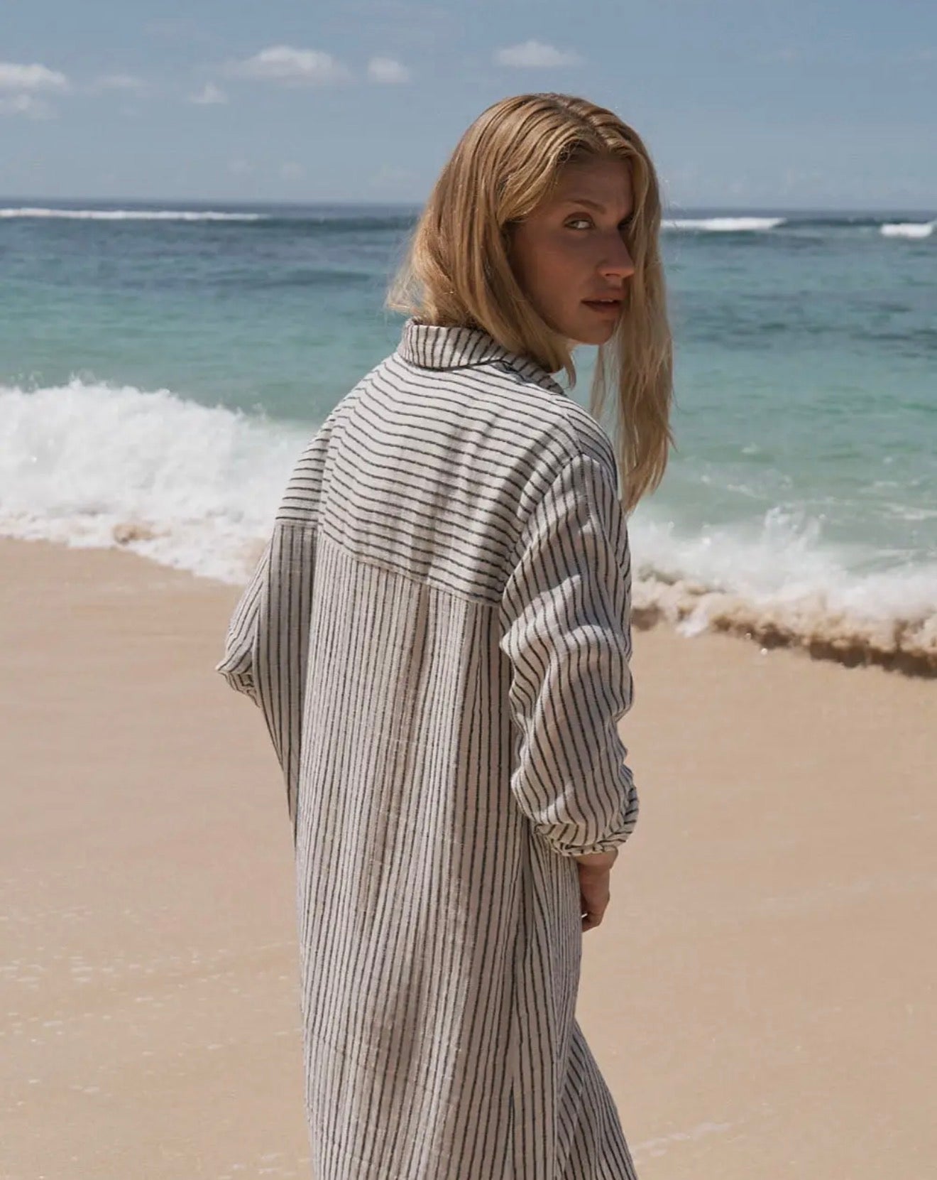 Voyage Shirt Dress - Black Stripe - harris boulevard