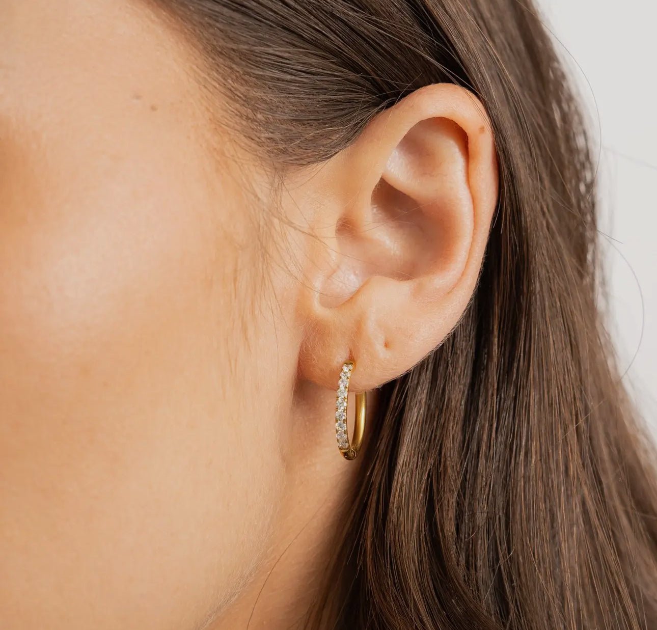 Waterproof Gold Diamond Hoops - harris boulevard