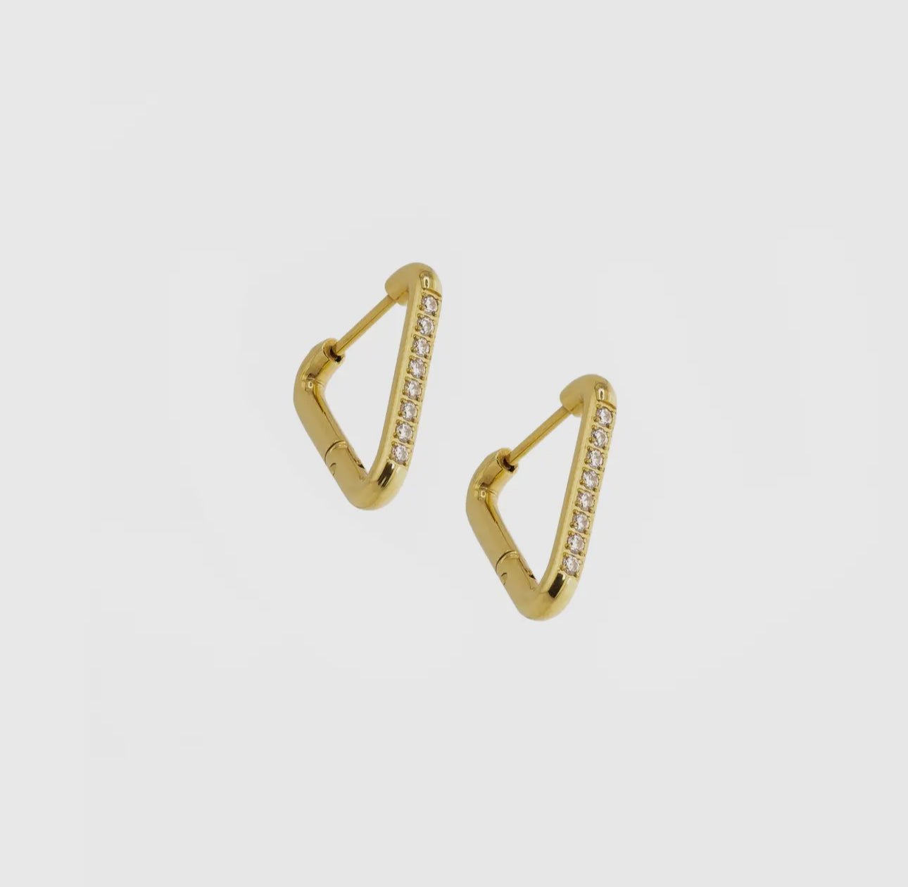 Waterproof Gold Triangle Diamond Earrings - harris boulevard