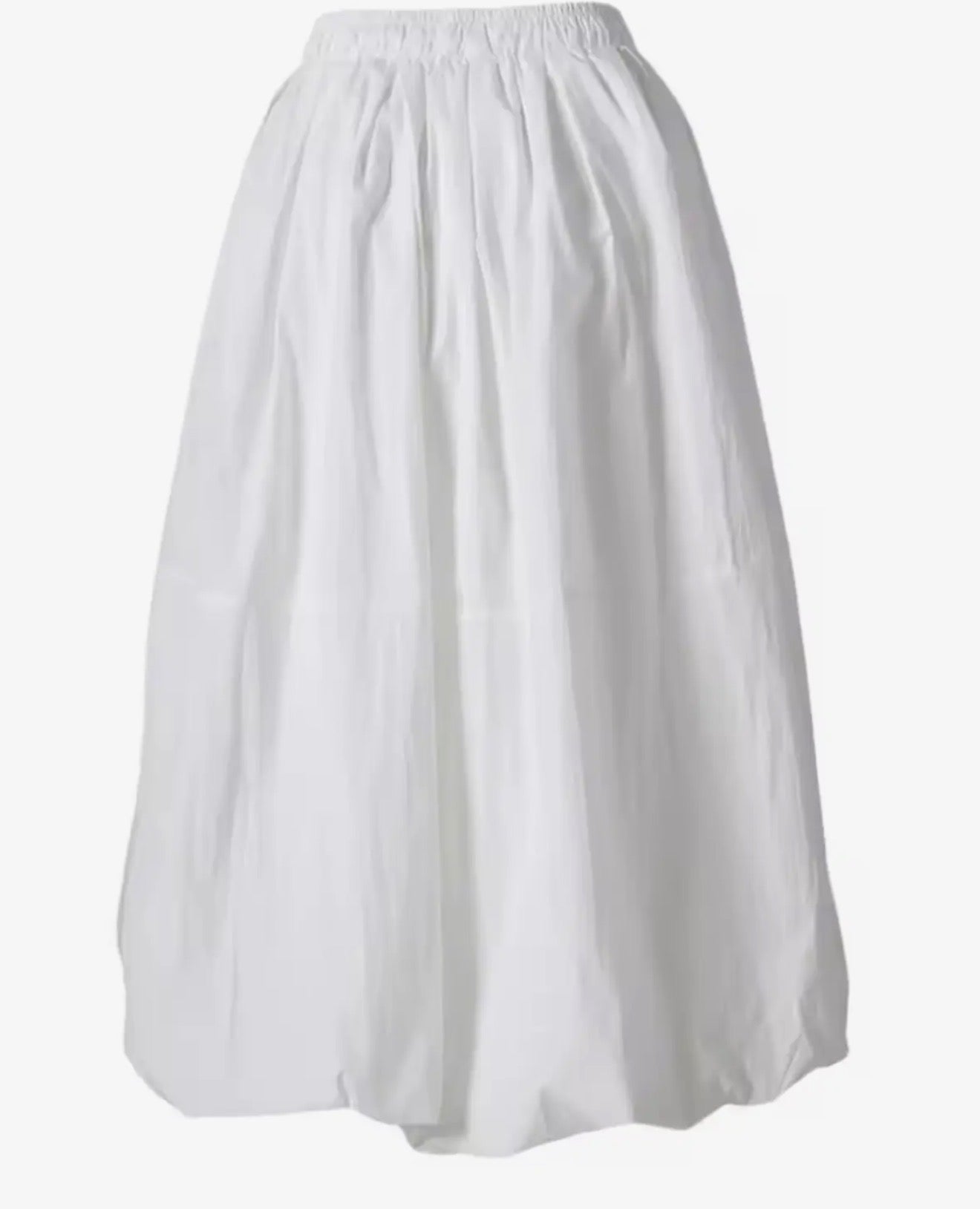 White Drawstring Bubble Skirt - harris boulevard