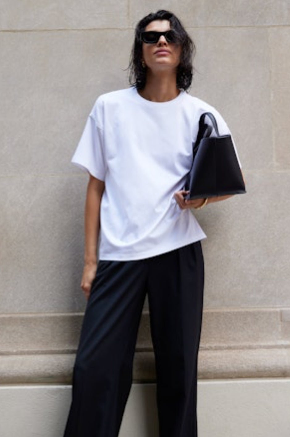 White Oversized Tee by Sold Out - harris boulevard